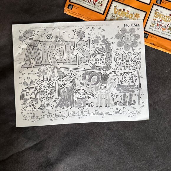 Paragon Zodiac Gallery Aries Crewel Stitchery Kit No. 0744 - Picture 6 of 6